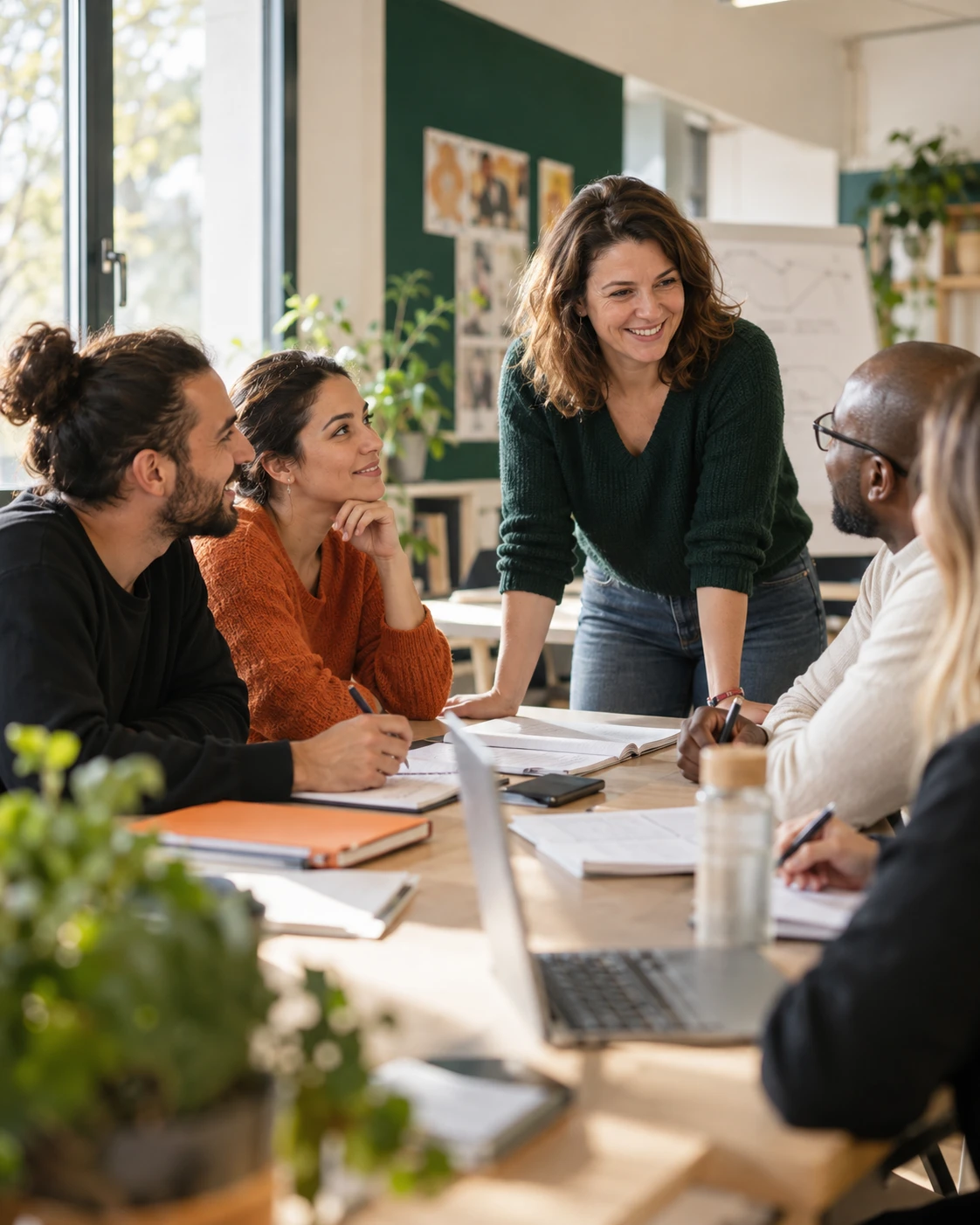 Groupe échangeant autour d’un projet de formation